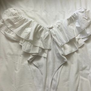 Zara puffy shoulder off-the-shoulder top